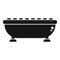 schwarz Silhouette Symbol von ein Jahrgang Klauenfuß Badewanne auf ein Weiß Hintergrund vektor