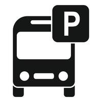 einfach schwarz und Weiß Symbol zum Bus Parkplatz vektor