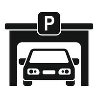 Auto im Parkplatz Garage Symbol vektor