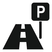 Parkplatz Zeichen Symbol mit Straße Illustration vektor