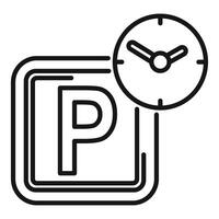 Parkplatz Zeichen mit Uhr Symbol Linie Kunst Illustration vektor