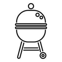 schwarz Linie Kunst von draussen Grill Grill Symbol vektor