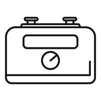 svart och vit linje konst illustration av en klassisk kamera ikon med en minimalistisk design vektor
