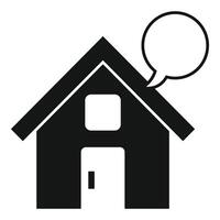 hus ikon med Tal bubbla grafisk vektor