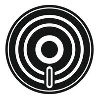 svart och vit cirkulär mål ikon vektor