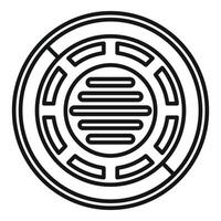 svart och vit labyrint ikon vektor