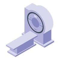 modern isometrisch Illustration von ein mri Maschine mit ein geduldig Bett vektor