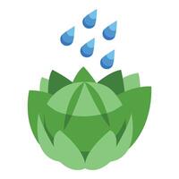 grön saftig växt med vatten droppar illustration vektor