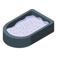 isometrisch Badewanne mit schaumig Wasser Illustration vektor