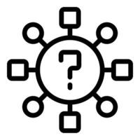 Benutzer Hilfe Seite Symbol Gliederung . Kunde FAQ Forum vektor