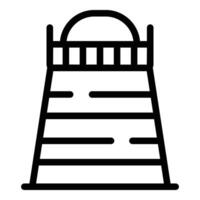 Island Leuchtturm Symbol Gliederung . Küste Gebäude vektor