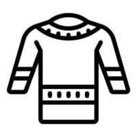 nordisch warm Kleider Symbol Gliederung . Island Kleidung vektor