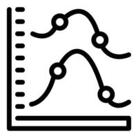 Linie Graph Symbol mit Daten Punkte vektor