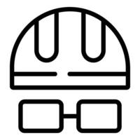 Konstruktion schwer Hut und Sicherheit Brille Symbol vektor
