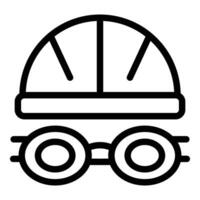 Konstruktion Sicherheit Helm und Brille Symbol vektor