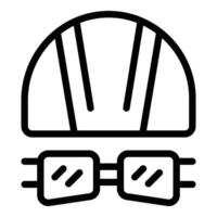 Karikatur Sicherheit Helm und Brille Symbol vektor