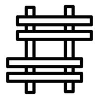svart och vit ikon av trä- staket vektor