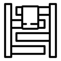 schwarz und Weiß Symbol von ein Koje Bett vektor