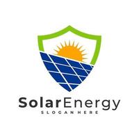 Schild Solar-Logo-Vektor-Vorlage, kreative Sonnenenergie-Logo-Design-Konzepte vektor