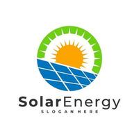 Solarlogo-Vektorvorlage, kreative Sonnenenergie-Logo-Designkonzepte vektor