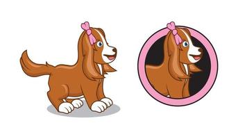 niedliche Hunde-Cartoon-Charakter-Design-Illustration vektor