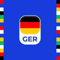 Deutschland-Vektor-Flagge. Endphase der Fußballmeisterschaft 2024. offizielle blaue Farbe und Stil der Meisterschaft mit Landesflagge. vektor