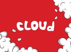 hjärtan bakgrund, cloud computing koncept, moln på himlen, designmall av moln bakgrund vektor