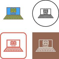 einzigartig online Studie Symbol Design vektor