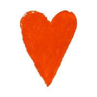 vektor färgglada illustration av hjärtat form ritade med röd färgade krita pasteller. element för design gratulationskort, affisch, banderoll, inlägg på sociala medier, inbjudan, försäljning, broschyr, annan grafisk design