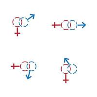 männliche und weibliche Geschlechtszeichensymbol-Symbol-Vektor-Illustration vektor