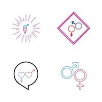 männliche und weibliche Geschlechtszeichensymbol-Symbol-Vektor-Illustration vektor