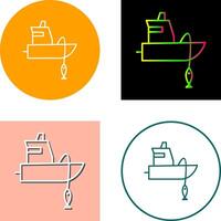 Fischerboot-Icon-Design vektor