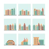 cityscape icons set vektor