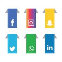 Social Media flache Icons Technologie, Netzwerk. Hintergrund-Gruppe Smiley-Gesicht-Verkauf. teilen, mögen, vektorillustration twitter, youtube, whatsapp, snapchat, facebook, instagram, tick tack, tok vektor