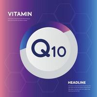 vitamin q10 tillägg ikon samling set vektor illustration logotyp