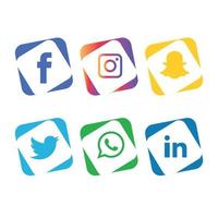 Social Media flache Icons Technologie, Netzwerk. Hintergrund-Gruppe Smiley-Gesicht-Verkauf. teilen, mögen, vektorillustration twitter, youtube, whatsapp, snapchat, facebook, instagram, tick tack, tok vektor