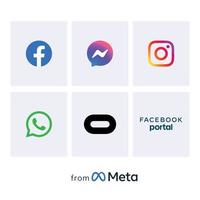 metaverse alla appar ikoner logotyper , facebook, instagram messenger, portal, facebook portal, oculus, facebook appar, meta appar, från meta, från facebook, applikationer, vektor