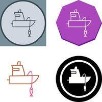 Fischerboot-Icon-Design vektor