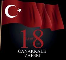 18 mart canakkale zaferi. översättning 18 mars, canakkale segerdag. vektor illustration