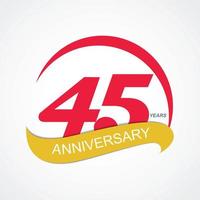 mall logotyp 45 årsdagen vektorillustration vektor