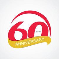 mall logotyp 60 årsdagen vektorillustration vektor