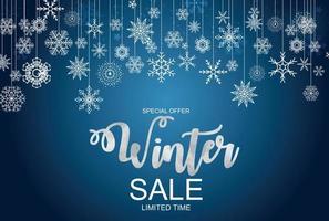 Winter Sale Hintergrund Sonderangebot Banner Hintergrund für Geschäft und Werbung. Vektor-Illustration vektor