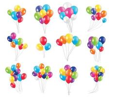 Reihe von farbigen Luftballons, Vektor-Illustration. vektor