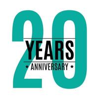 Vorlage Logo 20 Jahre Jubiläumsvektorillustration