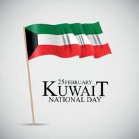 25 februari Kuwait nationaldag bakgrund malldesign för kort, banderoll, affisch eller flygblad. vektor illustration