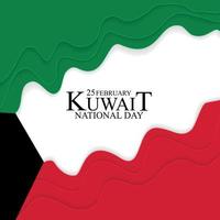 25 februari Kuwait nationaldag bakgrund malldesign för kort, banderoll, affisch eller flygblad. vektor illustration