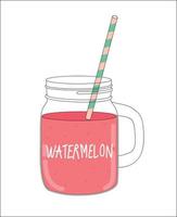 frischer Wassermelonen-Smoothie. gesundes Essen. Vektor-Illustration vektor