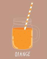 färsk apelsin smoothie. hälsosam mat. vektor illustration