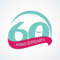 mall logotyp 60 årsdagen vektorillustration vektor