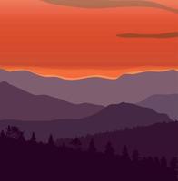 bild berg, landskap, träd. abstrakt eco banner. vektor illustration.